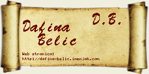 Dafina Belić vizit kartica